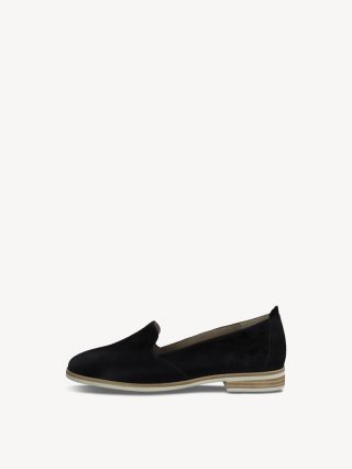Tamaris Lederslipper - Schwarz
