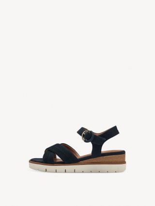 Tamaris Ledersandalette - Blau
