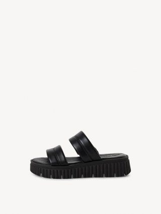 Tamaris Lederpantolette - Schwarz Tamaris Lederpantolette - Schwarz