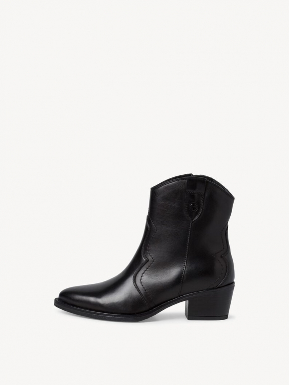 Tamaris Lederstiefelette - Schwarz Tamaris Lederstiefelette - Schwarz