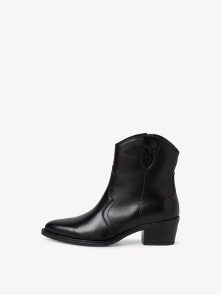 Tamaris Lederstiefelette - Schwarz Tamaris Lederstiefelette - Schwarz