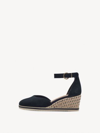 Tamaris Lederkeilpumps - Blau