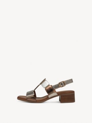 Tamaris Ledersandalette - Metallic