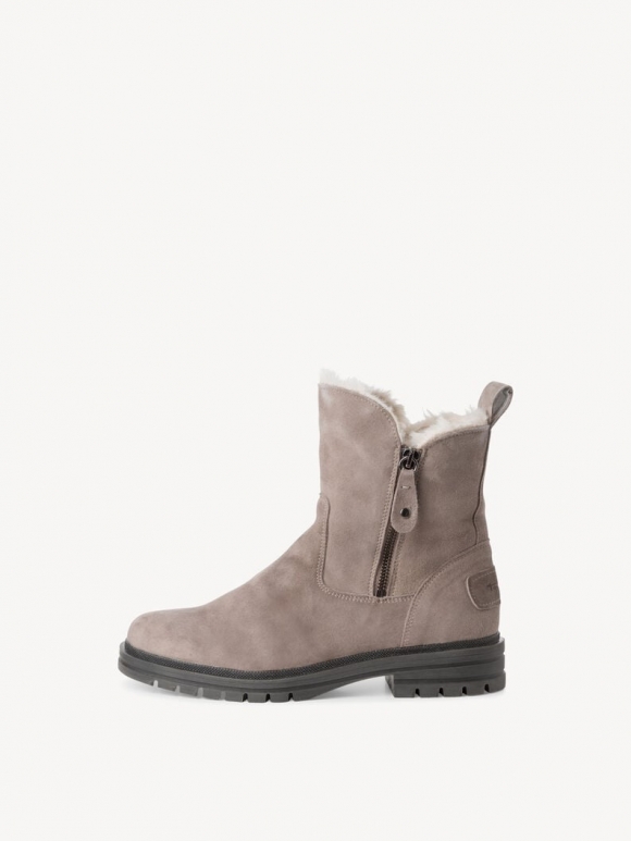 Tamaris Lederstiefelette - Grau Warmfutter