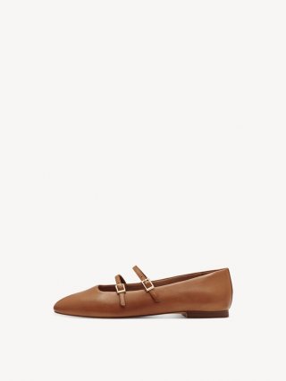 Tamaris Lederballerina - Braun Tamaris Lederballerina - Braun