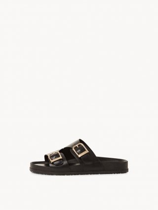 Tamaris Lederpantolette - Schwarz Tamaris Lederpantolette - Schwarz