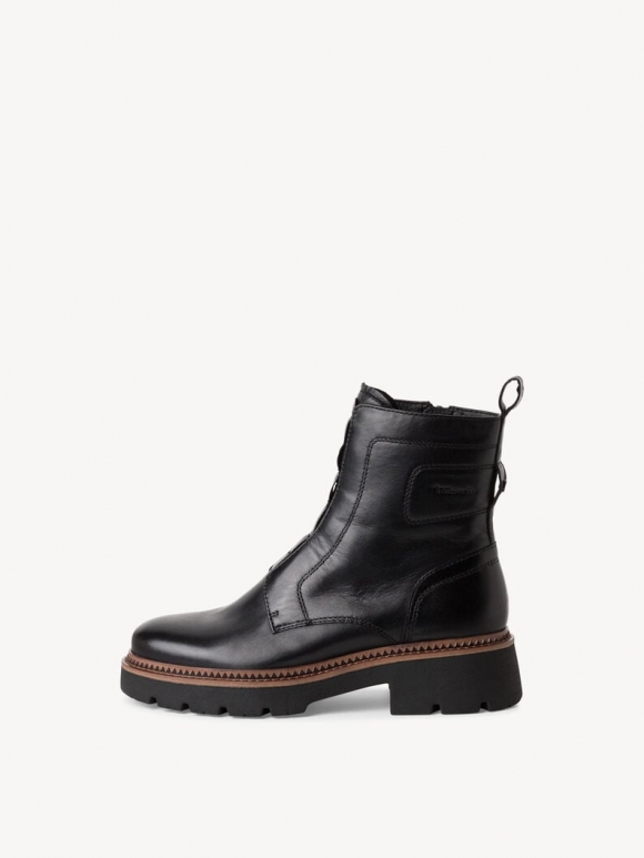 Tamaris Lederstiefelette - Schwarz