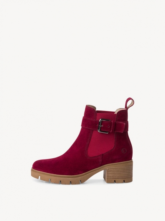 Tamaris Leder Chelsea Boot - Rot Tamaris Leder Chelsea Boot - Rot
