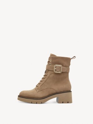 Tamaris Lederstiefelette - Beige Tamaris Lederstiefelette - Beige