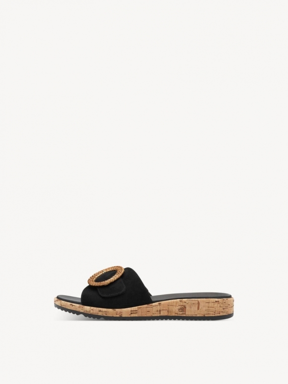 Tamaris Lederpantolette - Schwarz Tamaris Lederpantolette - Schwarz