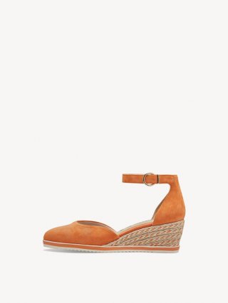 Tamaris Lederkeilpumps - Orange