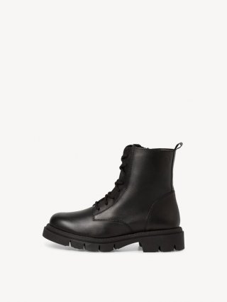 Tamaris Lederstiefelette - Schwarz Tamaris Lederstiefelette - Schwarz