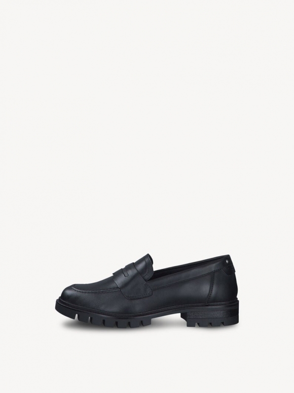 Tamaris Lederslipper - Schwarz