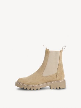 Tamaris Leder Chelsea Boot - Beige Tamaris Leder Chelsea Boot - Beige