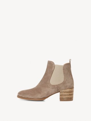 Tamaris Leder Chelsea Boot - Beige Tamaris Leder Chelsea Boot - Beige