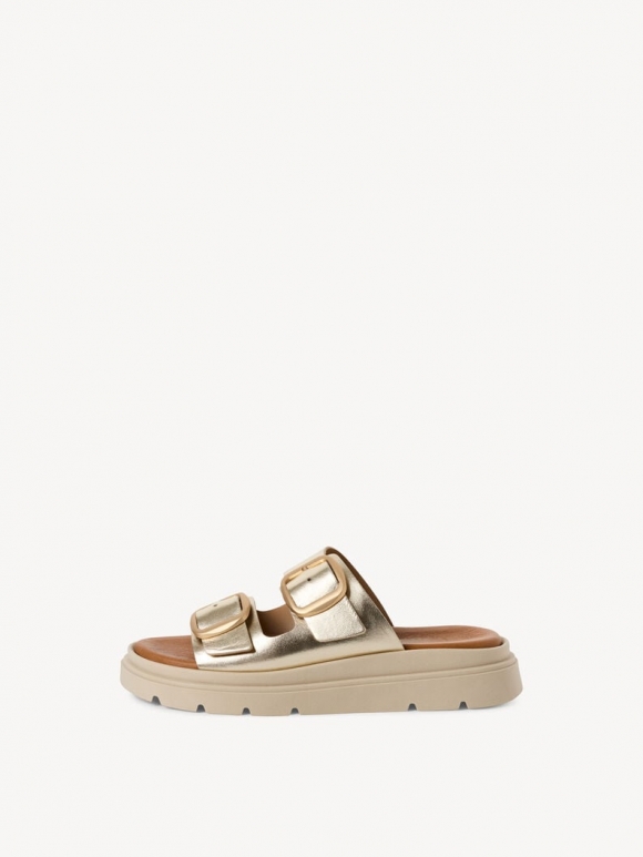 Tamaris Lederpantolette - Gold