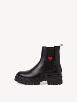 Tamaris Leder Chelsea Boot - Schwarz Tamaris Leder Chelsea Boot - Schwarz