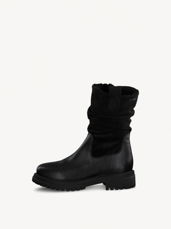 Tamaris Lederstiefelette - Schwarz Warmfutter Tamaris Lederstiefelette - Schwarz Warmfutter