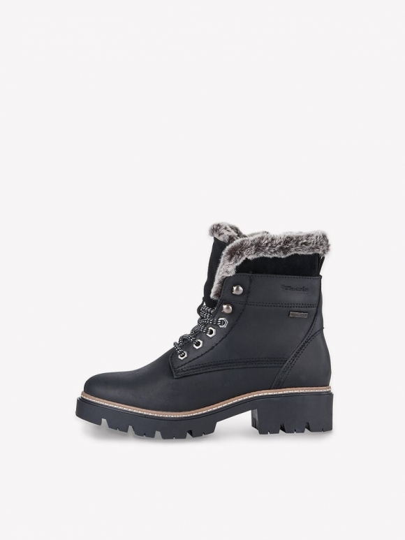 Tamaris Lederstiefelette - Schwarz Warmfutter Tamaris Lederstiefelette - Schwarz Warmfutter
