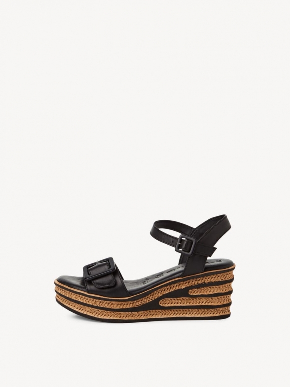 Tamaris Ledersandalette - Schwarz
