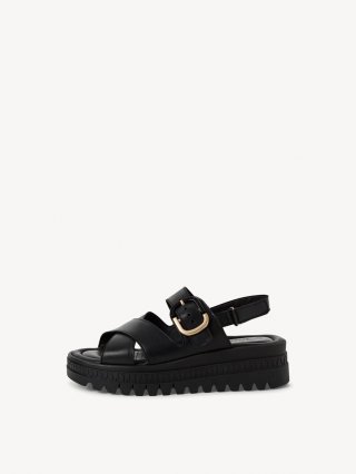 Tamaris Ledersandalette - Schwarz