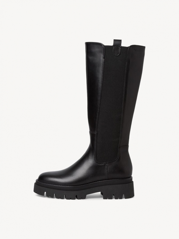 Tamaris Lederstiefel - Schwarz
