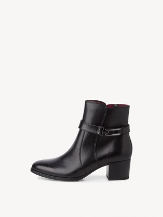 Tamaris Lederstiefelette - Schwarz Tamaris Lederstiefelette - Schwarz