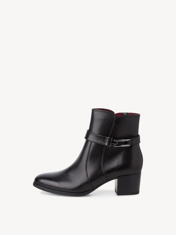 Tamaris Lederstiefelette - Schwarz Tamaris Lederstiefelette - Schwarz