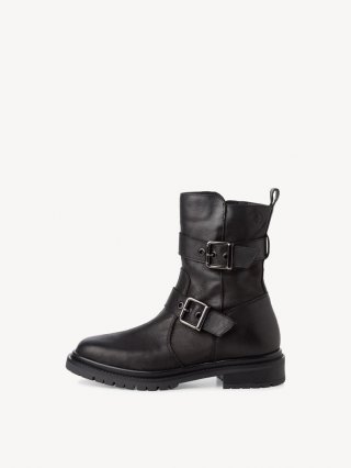 Tamaris Lederstiefelette - Schwarz Tamaris Lederstiefelette - Schwarz