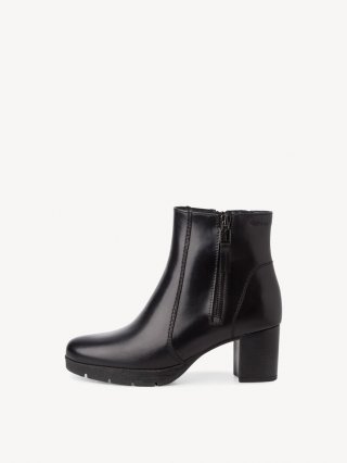 Tamaris Lederstiefelette - Schwarz Tamaris Lederstiefelette - Schwarz