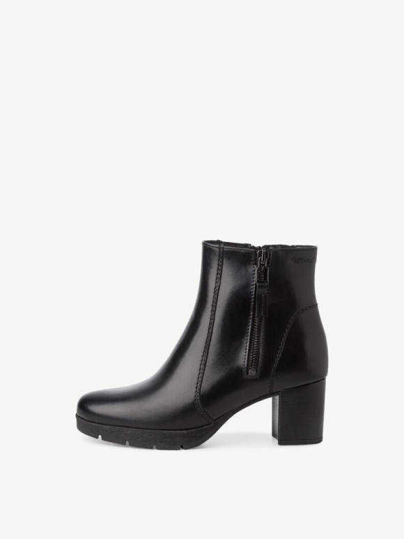 Tamaris Lederstiefelette - Schwarz Tamaris Lederstiefelette - Schwarz