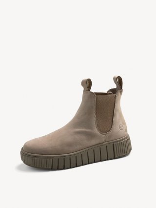 Tamaris Leder Chelsea Boot - Beige Tamaris Leder Chelsea Boot - Beige