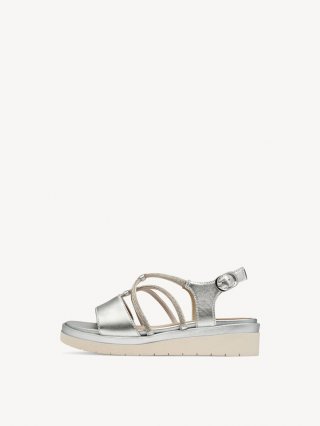 Tamaris Ledersandalette - Silber