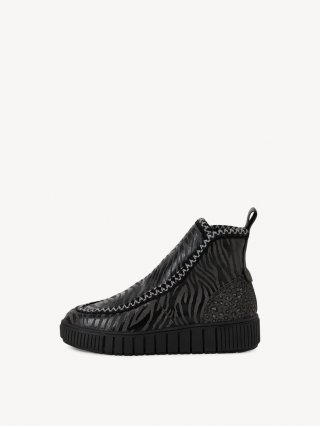 Tamaris Lederstiefelette - Schwarz Warmfutter Tamaris Lederstiefelette - Schwarz Warmfutter