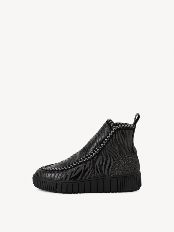 Tamaris Lederstiefelette - Schwarz Warmfutter Tamaris Lederstiefelette - Schwarz Warmfutter