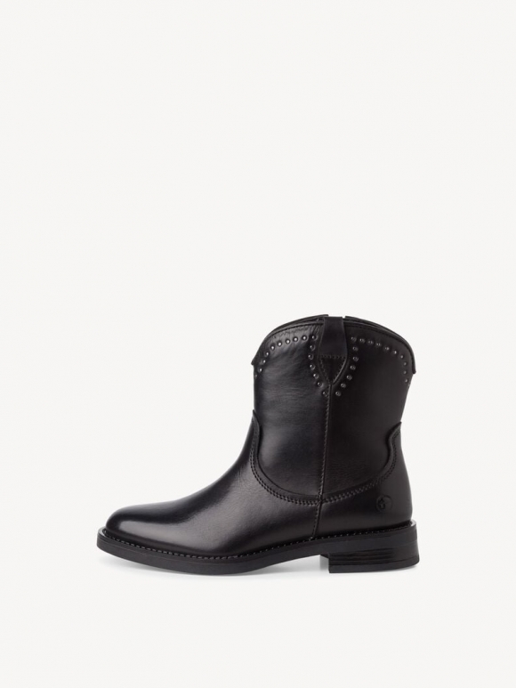 Tamaris Lederstiefelette - Schwarz Tamaris Lederstiefelette - Schwarz