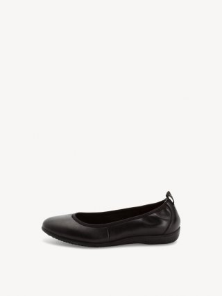 Tamaris Lederballerina - Schwarz Tamaris Lederballerina - Schwarz