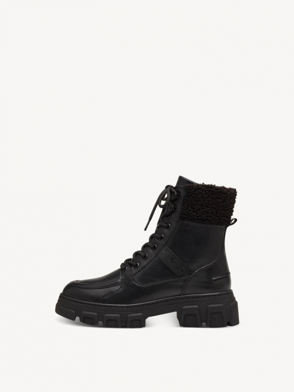 Tamaris Lederstiefelette - Schwarz Warmfutter Tamaris Lederstiefelette - Schwarz Warmfutter