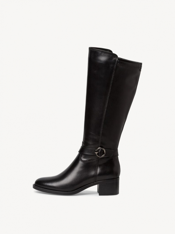 Tamaris Lederstiefel - Schwarz Tamaris Lederstiefel - Schwarz