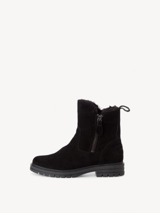 Tamaris Lederstiefelette - Schwarz Warmfutter