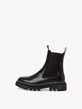 Tamaris Leder Chelsea Boot - Schwarz Tamaris Leder Chelsea Boot - Schwarz