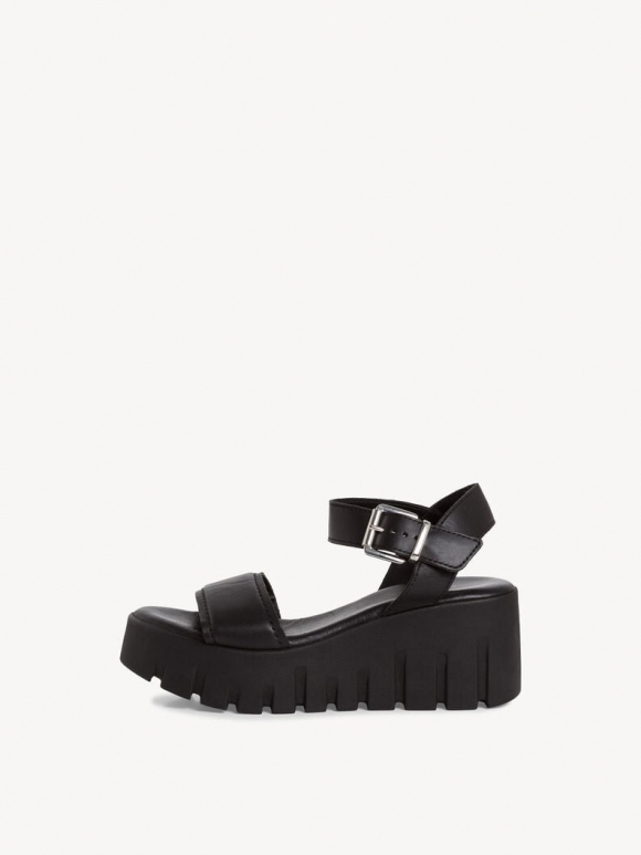 Tamaris Ledersandalette - Schwarz