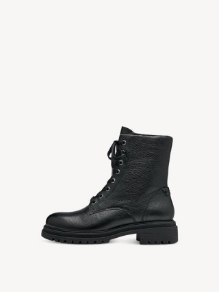 Tamaris Lederstiefelette - Schwarz Warmfutter