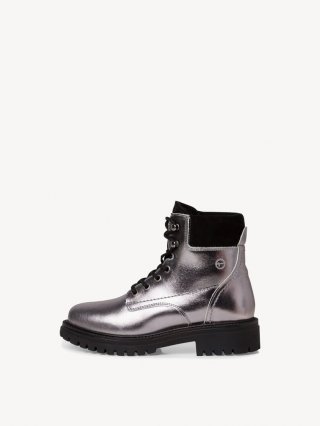 Tamaris Lederstiefelette - Metallic Warmfutter