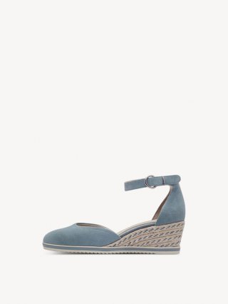 Tamaris Lederkeilpumps - Blau