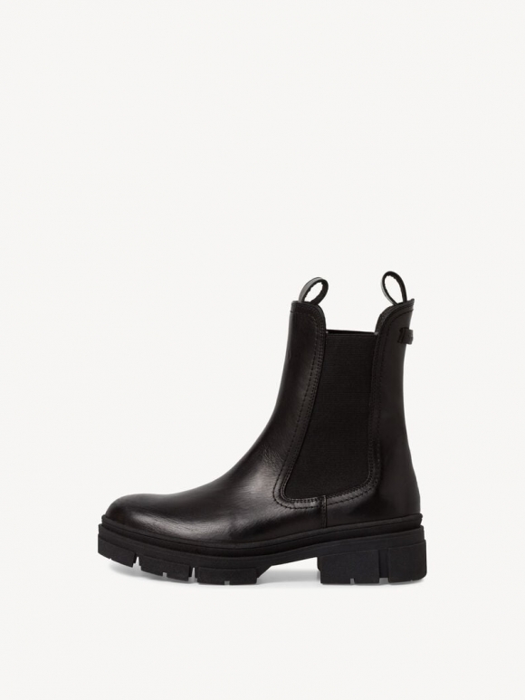 Tamaris Leder Chelsea Boot - Schwarz Tamaris Leder Chelsea Boot - Schwarz
