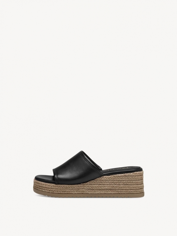 Tamaris Lederpantolette - Schwarz Tamaris Lederpantolette - Schwarz