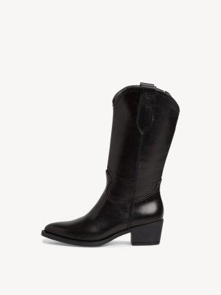 Tamaris Lederstiefelette - Schwarz Tamaris Lederstiefelette - Schwarz