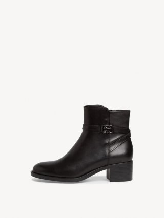 Tamaris Lederstiefelette - Schwarz Tamaris Lederstiefelette - Schwarz
