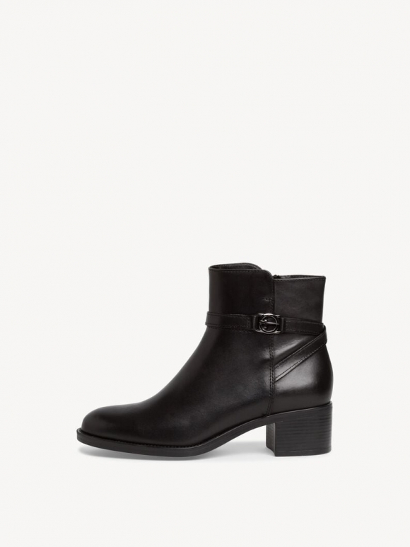 Tamaris Lederstiefelette - Schwarz Tamaris Lederstiefelette - Schwarz